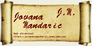 Jovana Mandarić vizit kartica